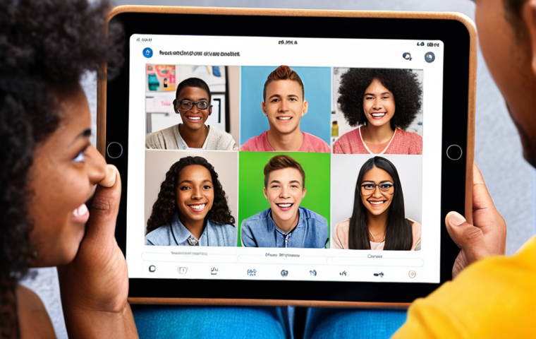 **A diverse group of young adults engaged in a vibrant online video call with a youth counselor. The counselor is depicted as friendly and approachable, using a digital tablet to share resources. The background showcases a modern, supportive virtual environment with encouraging messages.**