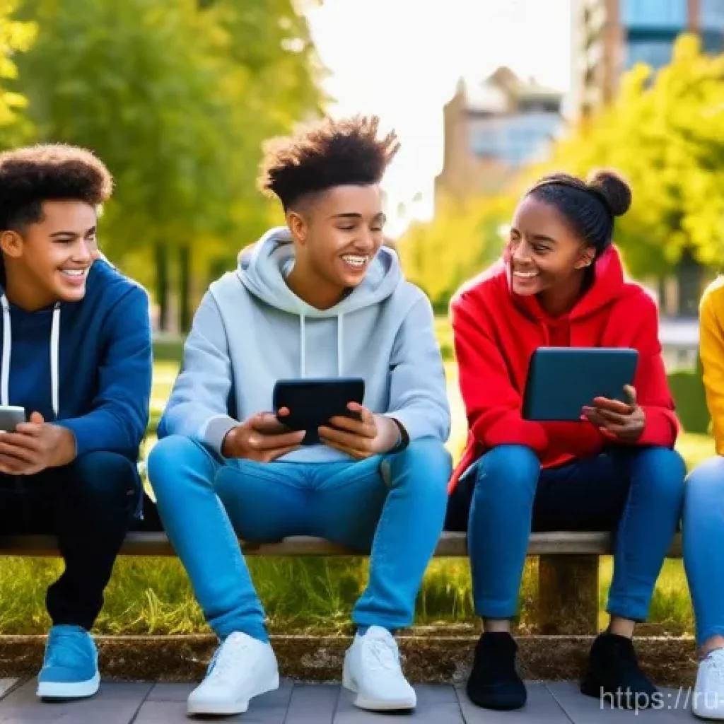 청소년상담사 전문성 강화 방안 - **Prompt:** A diverse group of Generation Z and Alpha teenagers (ages 13-18), fashionably dressed in...