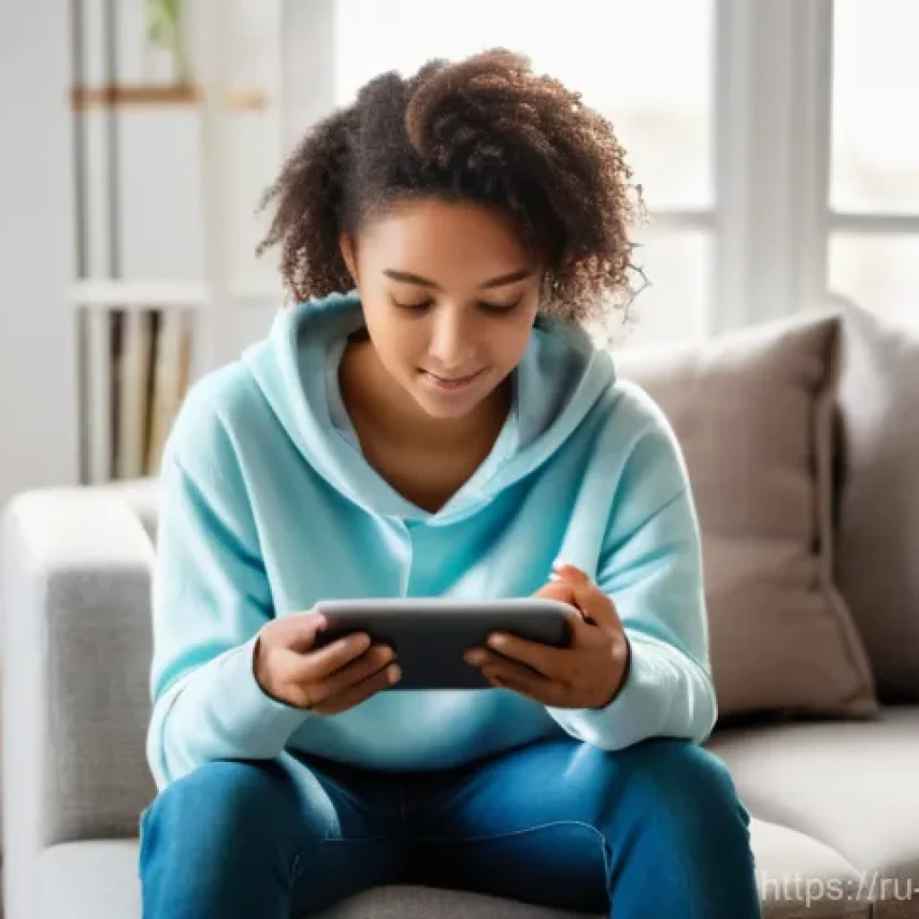 청소년상담사 필수 학습 도구 - **Prompt 1: Digital Well-being Tracker**
A diverse teenage girl, aged 15-17, is seated comfortab...