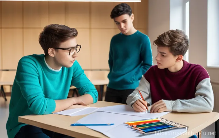 청소년상담사 시험 대비 실전 팁 - **Prompt:** A poignant yet hopeful image depicting a group of diverse Russian teenagers, aged 15-18,... 청소년상담사 시험 대비 실전 팁 - **Prompt:** A poignant yet hopeful image depicting a group of diverse Russian teenagers, aged 15-18,...