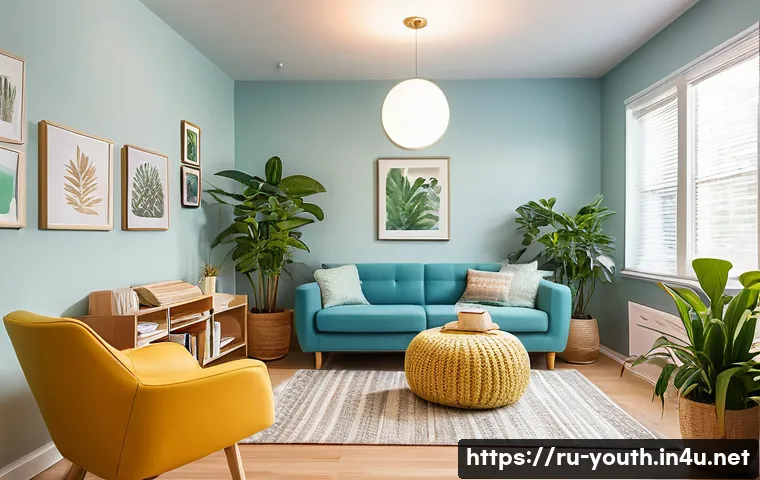 청소년상담사로서 직업적 윤리 강화 방법 - A warm and inviting counseling room where a professional teenage counselor attentively practices act...