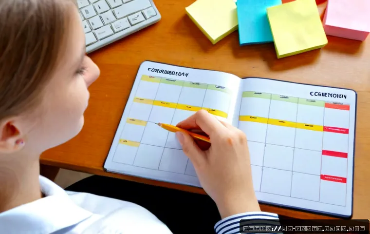 Home 30 청소년상담사 자격증 공부 계획 세우기 - Photorealistic overhead view of a Russian university student planning for a youth counseling certifi...